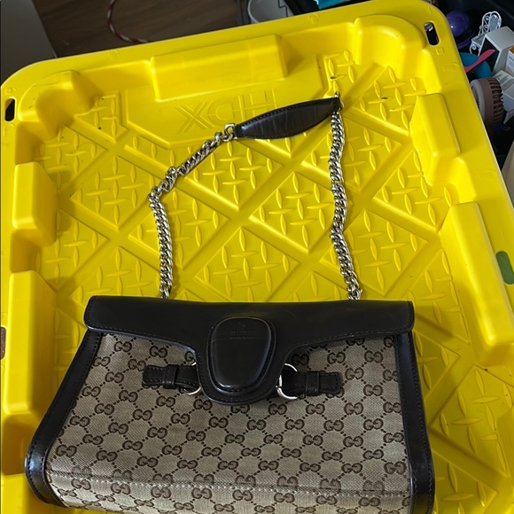 Gucci Brown and Tan Shoulder Bag with Chain Strap - Picture 14 of 16